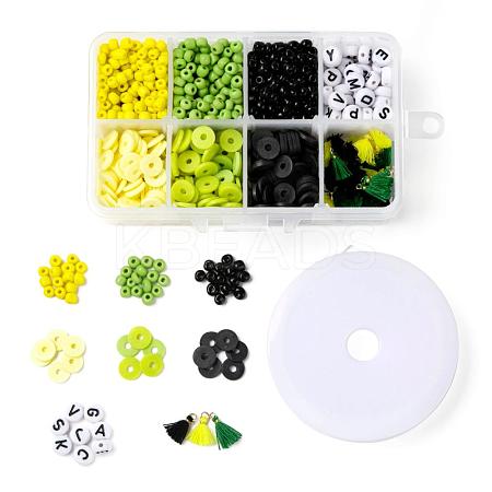 3 Colors 1155Pcs DIY Ghana Jamaican Theme Stretch Bracelets Making Kits DIY-LS0001-22C-1