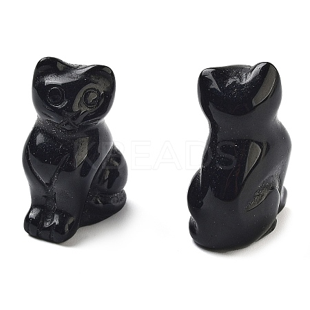 Natural Obsidian Carved Figurines DJEW-L023-B26-1