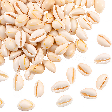 100Pcs Natural Cowrie Shell Beads BSHE-LT0001-03A-1