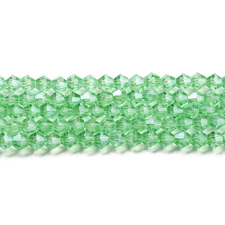 Transparent Electroplate Glass Beads Strands GLAA-F029-4mm-C24-1