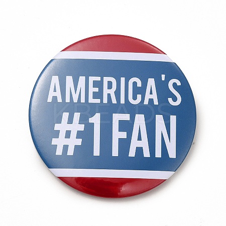Independence Day Flat Round Tinplate Badge Pins JEWB-G021-01C-1