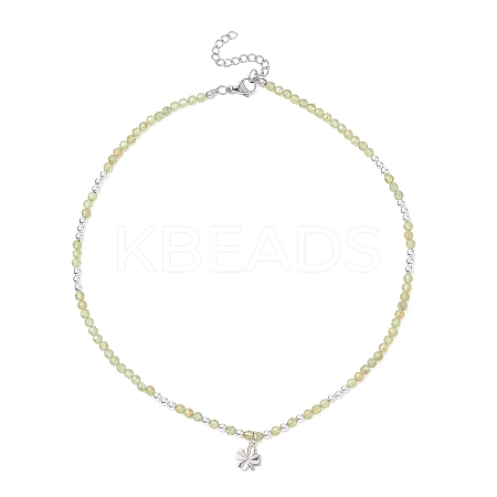 Brass Clover Pendant Necklace NJEW-JN04325-02-1