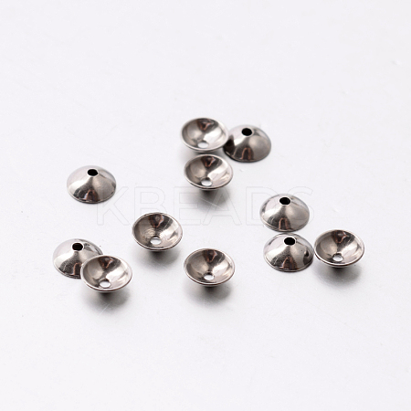 Tarnish Resistant Apetalous 201 Stainless Steel Bead Caps STAS-E080-04-1