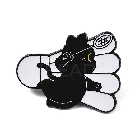 Cat with Badminton Sport Enamel Pins LS-JEWB-I052-05EB-02-1