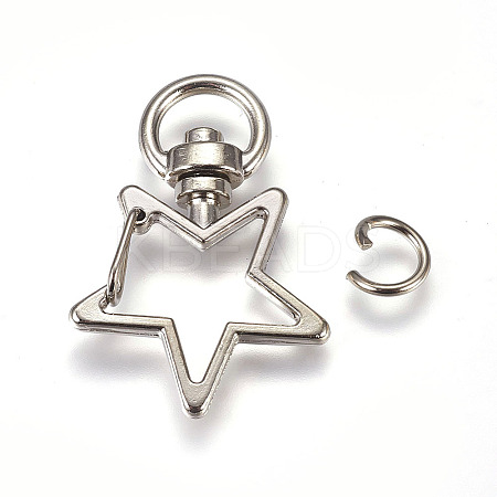 Zinc Alloy Swivel Keychain Clasp Findings LS-X-PALLOY-WH0041-01A-1