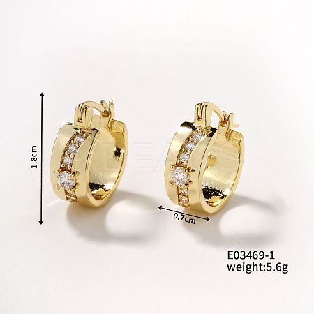 Shiny Hoop Earrings with Micro-inlaid Diamonds EO1753-4-1