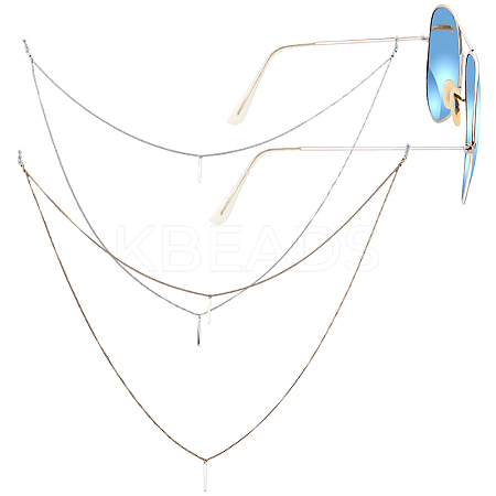 2Pcs 2 Colors Alloy Chains Neck Strap for Eyeglasses AJEW-GF0011-78-1