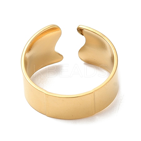 Ion Plating(IP) 304 Stainless Steel Plain Open Cuff Ring for Women RJEW-M149-22G-1