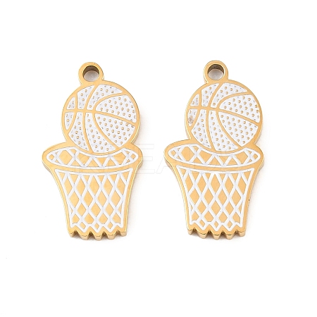 304 Stainless Steel Enamel Pendants STAS-Z190-07G-04-1