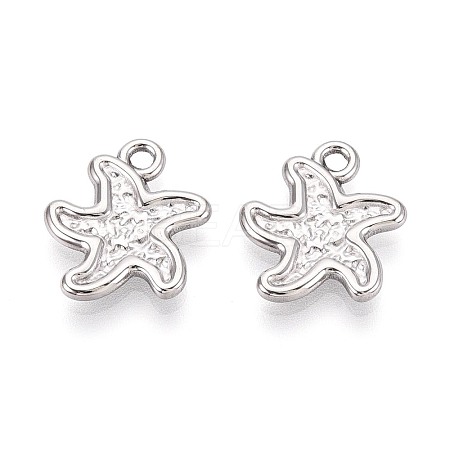304 Stainless Steel Starfish Charms STAS-T067-52P-1