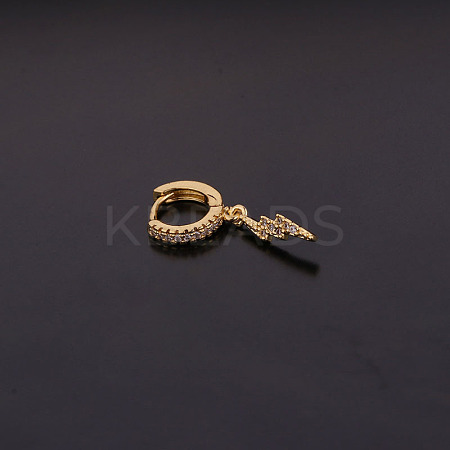 Brass Micro Pave Clear Cubic Zirconia Hoop Earrings FS-WGF8AEF-03-1