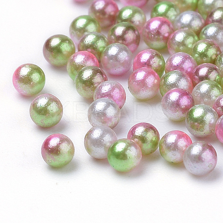Rainbow Acrylic Imitation Pearl Beads OACR-R065-8mm-08-1