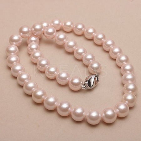 Dyed Shell Pearl Round Beaded Necklaces for Women WG18377-29-1