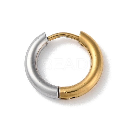Two Tone 304 Stainless Steel Huggie Hoop Earrings LS-EJEW-P250-01A-1