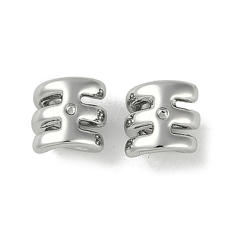 Brass Micro Pave Cubic Zirconia Beads KK-P283-12P-1