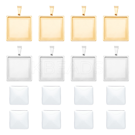 DIY Blank Square Pendant Making Kit DIY-UN0005-45-1