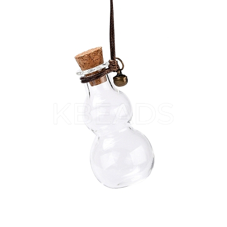 Gourd-shaped Glass Cork Bottles Ornament GLAA-D002-05-1