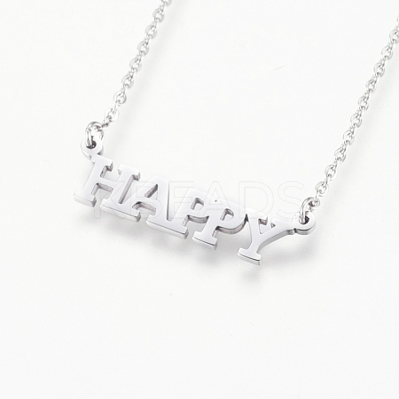 Non-Tarnish 304 Stainless Steel Pendant Necklaces NJEW-P224-03P-1