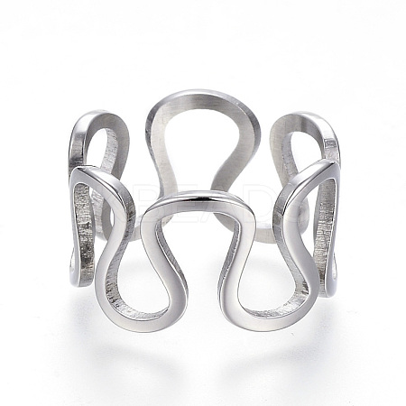 Tarnish Resistant 304 Stainless Steel Wide Band Rings RJEW-G081-29P-19mm-1