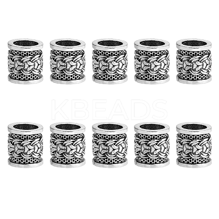 10Pcs Tibetan Style Alloy Dreadlocks Braiding Beads OHAR-DC0001-06A-1