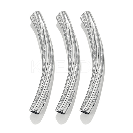 304 Stainless Steel Curved Tube Beads LS-STAS-M071-03D-P-1