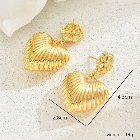 Luxurious Gold Earrings with Elegant Star and Heart Design JO9174-3-1