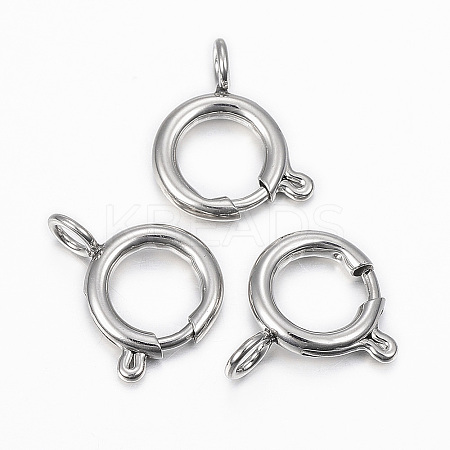 Tarnish Resistant 304 Stainless Steel Smooth Surface Spring Ring Clasps LS-STAS-H396-D-02P-1