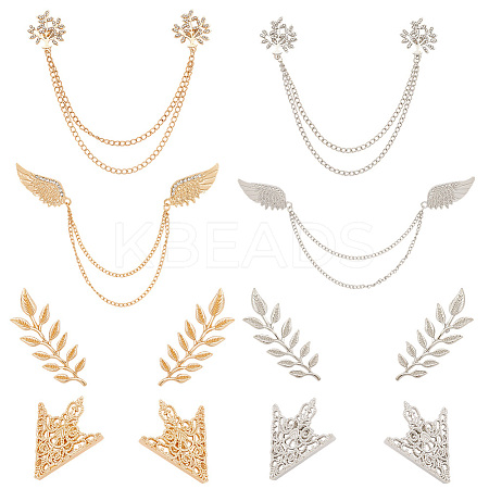 Alloy Rhinestone Hanging Chain Brooches &  Tie Collar Pis JEWB-CY0001-02-1