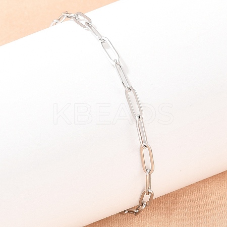 201 Stainless Steel Paperclip Chains Bracelets for Women LS-BJEW-G767-01E-P-1