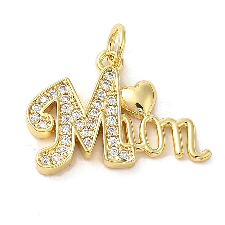 Brass Micro Pave Clear Cubic Zirconia Pendants FIND-Z041-11C-1