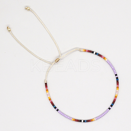 Glass Seed Braided Bead Bracelet CG0646-6-1