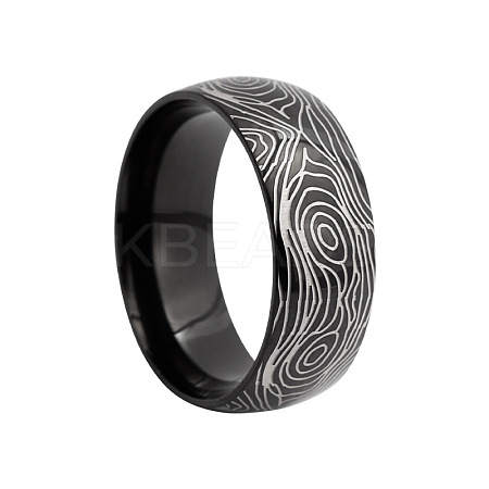 Annual Ring Pattern 201 Stainless Steel Finger Rings FS-WG7658E-13-1