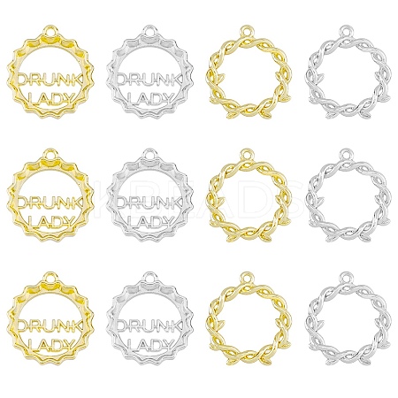 32Pcs 4 Styles Rack Plating Alloy Pendants FIND-FH0006-94-1