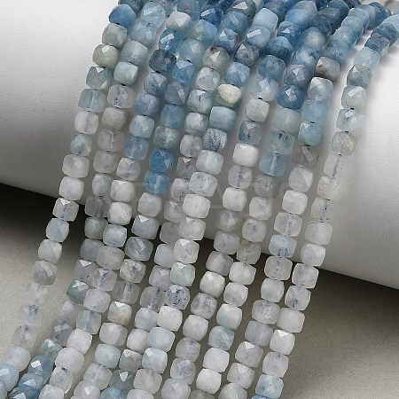 Gradient Color Natural Devil Blue Aquamarine Beads Strands G-NH0072-C01-02-1