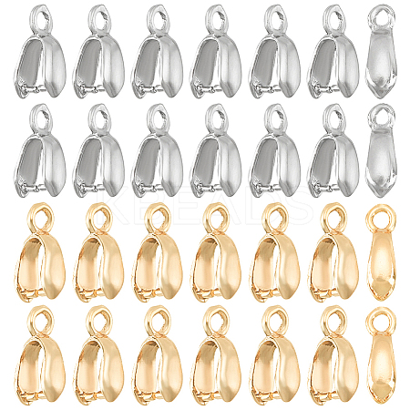 40Pcs 2 Style Brass Ice Pick Pinch Bails KK-BC0009-86-1
