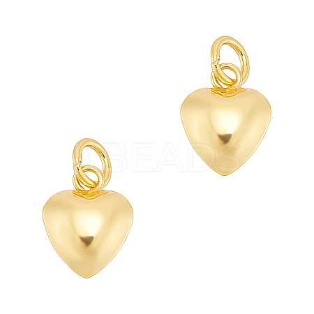 2Pcs 925 Sterling Silver Puffed Heart Charms with Jump Rings STER-UN0001-61G-1
