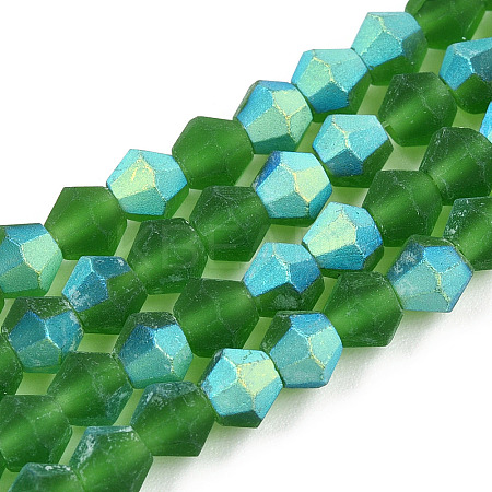 Imitate Austrian Crystal Bicone Frosted Glass Beads Strands EGLA-A039-T2mm-MB25-1