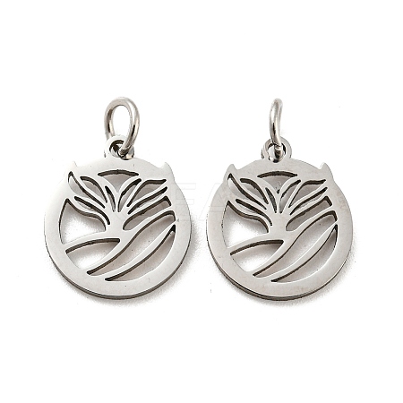 Non-Tarnish Laser Cut 304 Stainless Steel Charms STAS-H184-19P-1