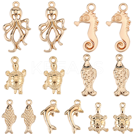 7 Styles Light Gold Marine animal Alloy Pendants FIND-SC0012-79-1