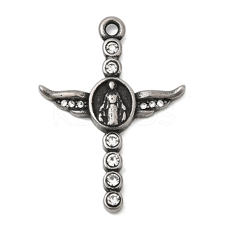 Religion 304 Stainless Steel with Rhinestone Pendants STAS-Z179-09AS-1