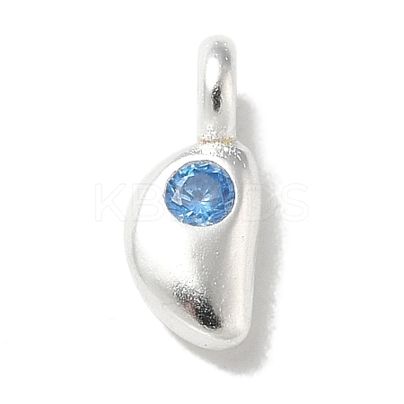 925 Sterling Silver Cubic Zirconia Moon Charms STER-R002-02S-04-1