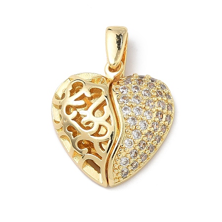 Brass Micro Pave Cubic Zirconia Openable Pendants LS-KK-Z143-04G-03-1