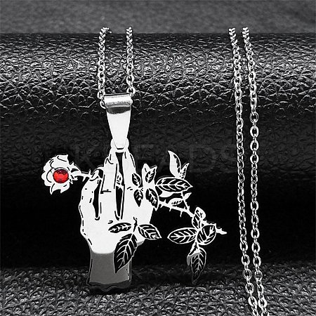 Non-Tarnish 201 Stainless Steel Pendant Necklaces NJEW-G123-03P-1