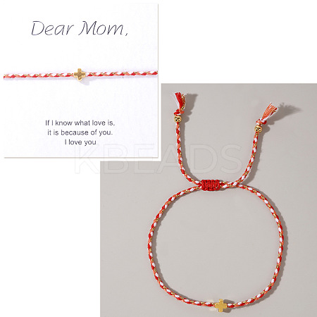 Mother's Day Adjustable Brass Bead Braided Bead Bracelets YE2550-17-1