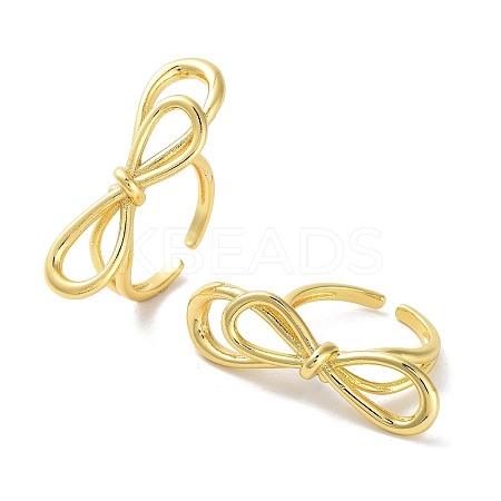 Brass Open Cuff Ring RJEW-E292-07G-1