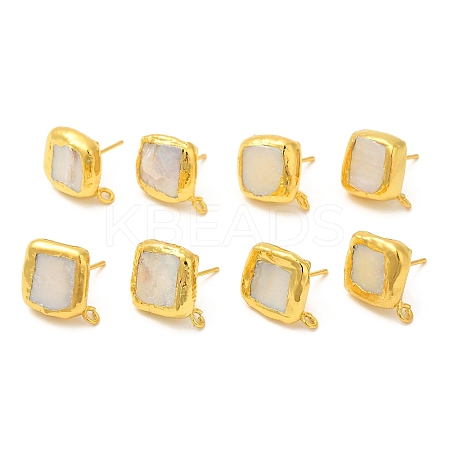 Natural Pearl Stud Earring Findings KK-M251-01G-1