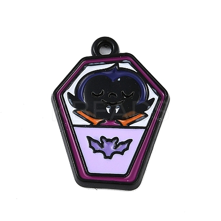 Halloween Theme Spray Painted Alloy Enamel Pendants PALLOY-D029-01C-RS-1