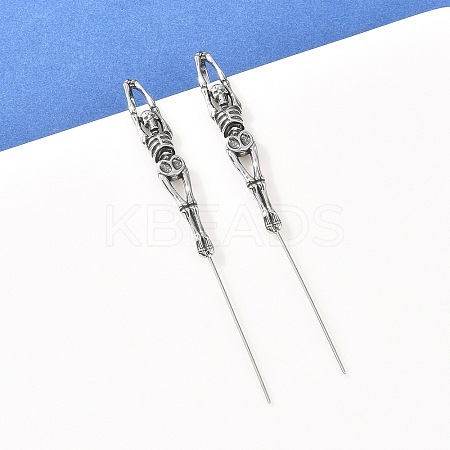 Halloween 316 Stainless Steel Ear Wrap Crawler Hook Earrings AJEW-C044-17A-AS-1