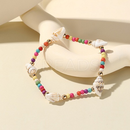 Bohemian Shell Beaded Stretch Bracelets JB7649-4-1