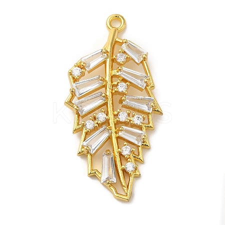 Brass Micro Pave Cubic Zirconia Pendants KK-C072-28A-G-1